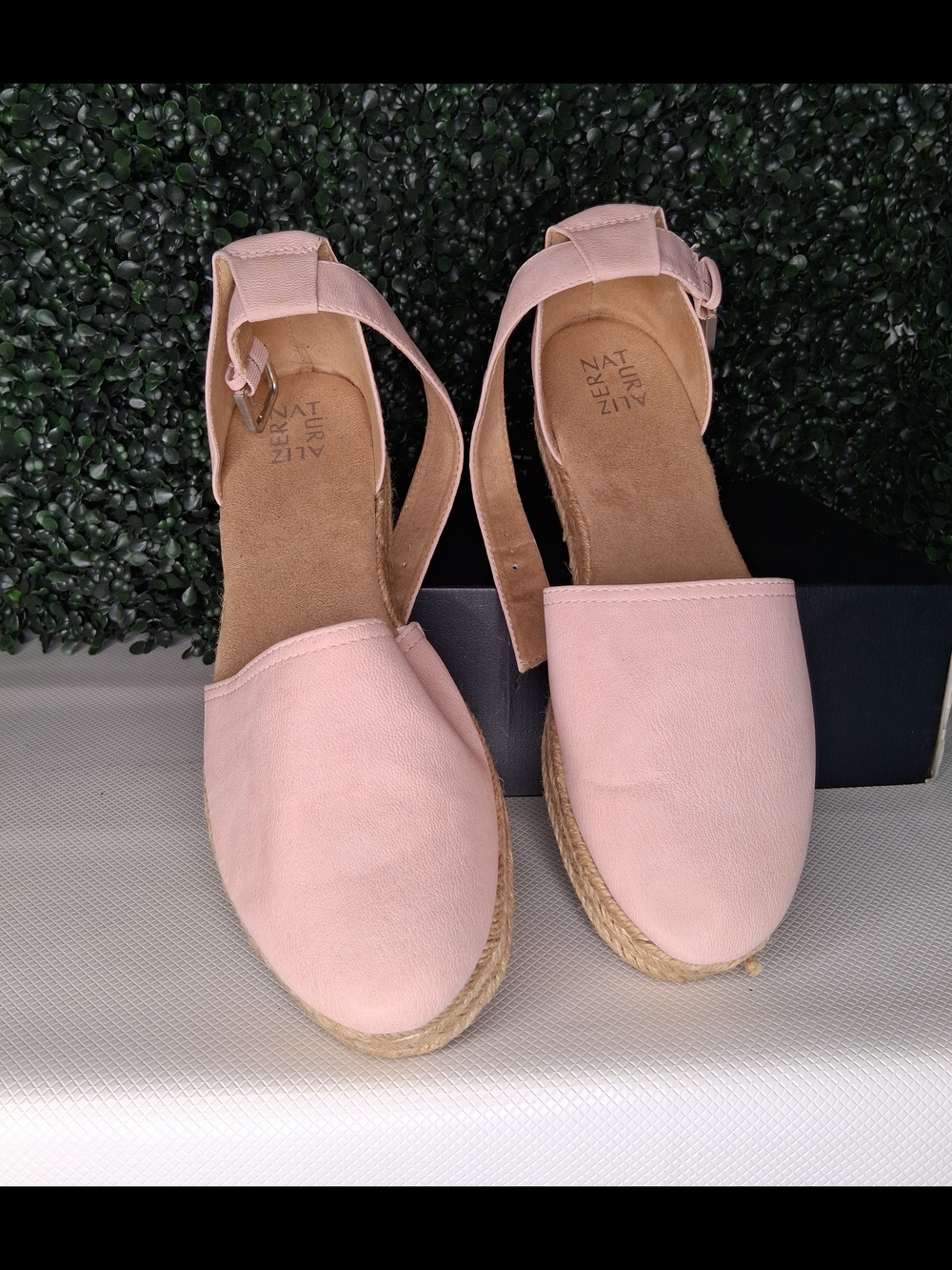 Naturalizer Blush Pink Espadrille Ankle-Strap Flats